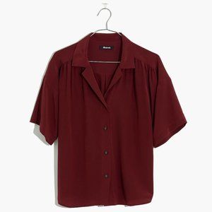 Madwell Silk Camp Shirt Rich Burgundy XS